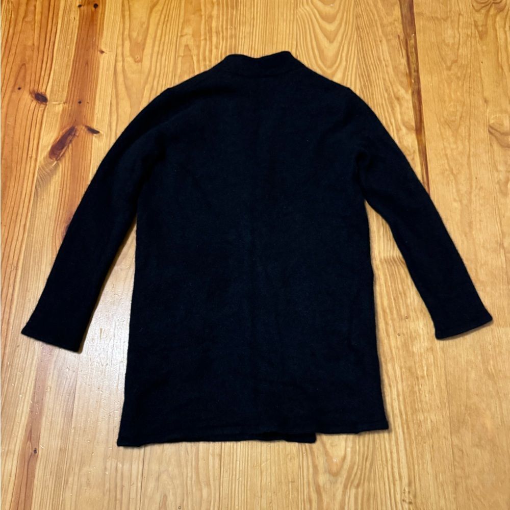 Jenni Kayne Merino Wool Yak Blend Black Cardigan Sweater Coat Open Front Size XS - Picture 10 of 10